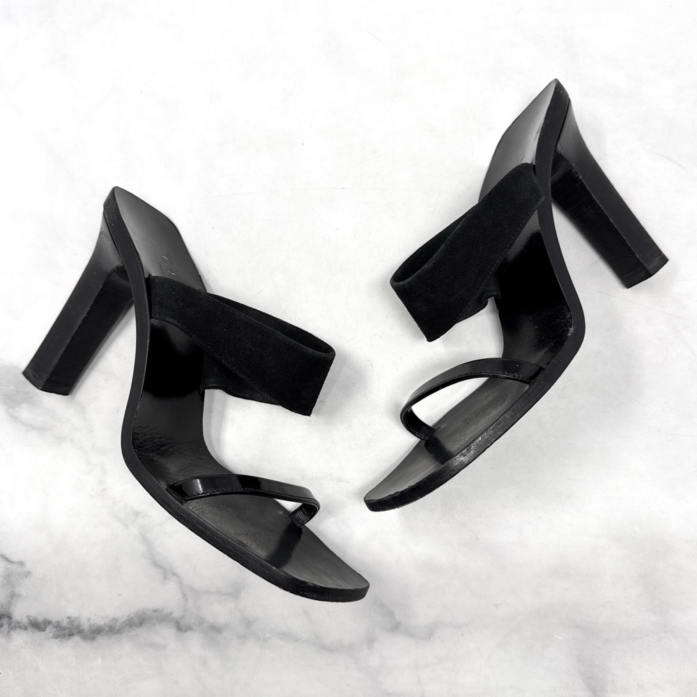 Gucci Black Suede & Patent Leather Heeled Sandals - Picture 3 of 13